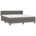 Pat box spring cu saltea, gri, 160x200 cm, piele ecologică - WALTI WALTI
