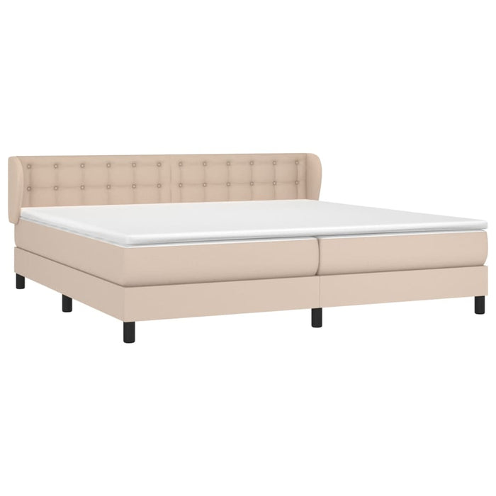 Pat continental cu saltea, cappuccino, 200x200 cm, piele eco WALTI