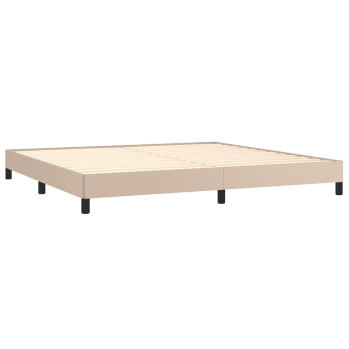 Pat continental cu saltea, cappuccino, 200x200 cm, piele eco WALTI