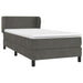 Pat box spring cu saltea, gri închis, 80x200 cm, catifea - WALTI WALTI
