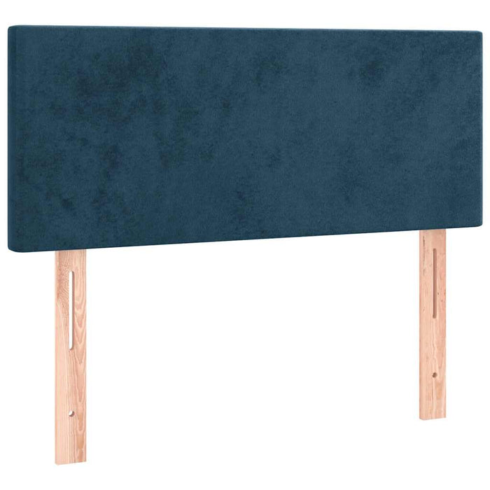 Pat box spring cu saltea, albastru închis, 80x200 cm, catifea - WALTI WALTI