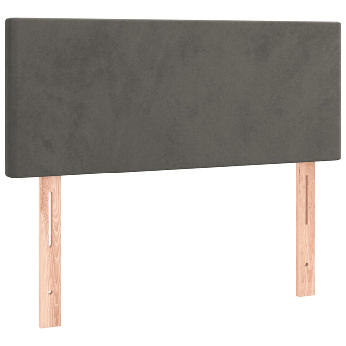 Pat box spring cu saltea, gri închis, 90x190 cm, catifea - WALTI WALTI