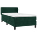 Pat box spring cu saltea, verde închis, 90x200 cm, catifea - WALTI WALTI