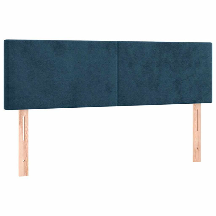 Pat box spring cu saltea, albastru închis, 140x190 cm, catifea - WALTI WALTI