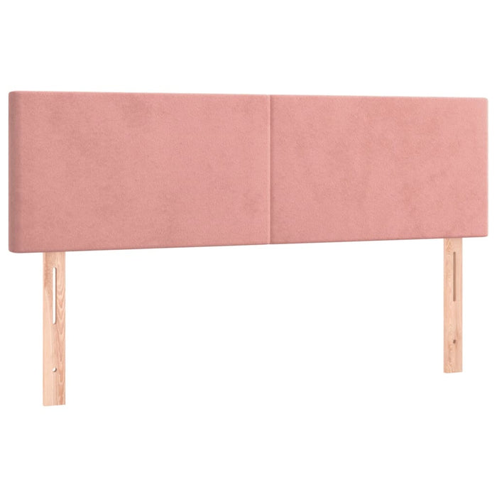 Pat box spring cu saltea, roz, 140x190 cm, catifea - WALTI WALTI