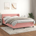 Pat box spring cu saltea, roz, 140x190 cm, catifea - WALTI WALTI