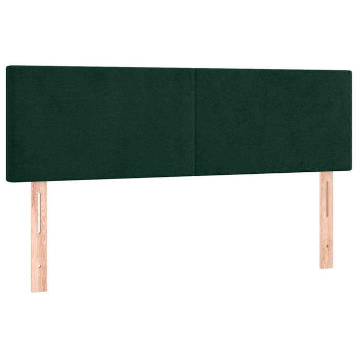 Pat box spring cu saltea, verde închis, 140x200 cm, catifea WALTI