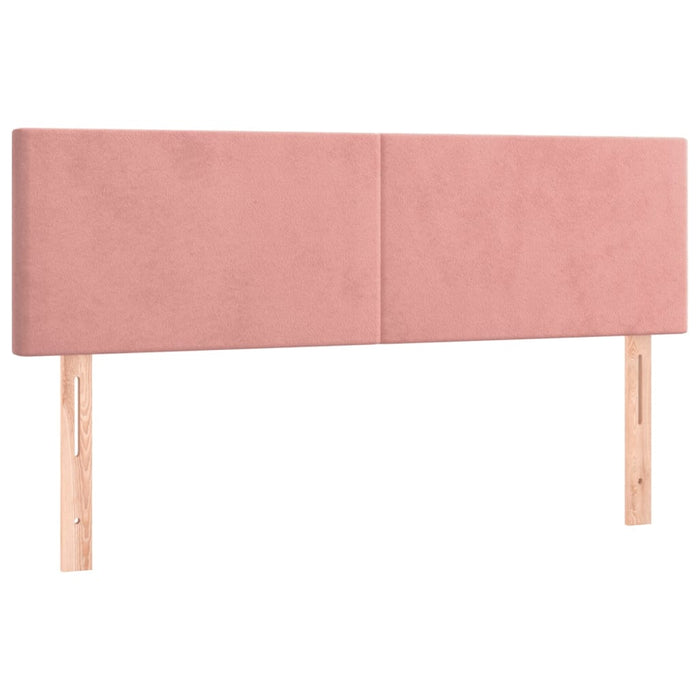 Pat box spring cu saltea, roz, 140x200 cm, catifea - WALTI WALTI