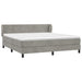 Pat box spring cu saltea, gri deschis, 160x200 cm, catifea - WALTI WALTI