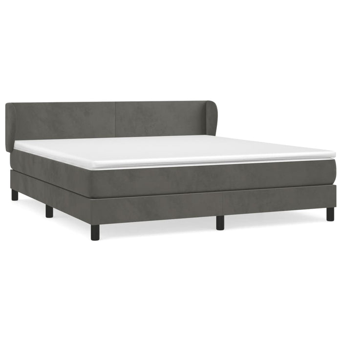 Pat box spring cu saltea, gri închis, 160x200 cm, catifea - WALTI WALTI