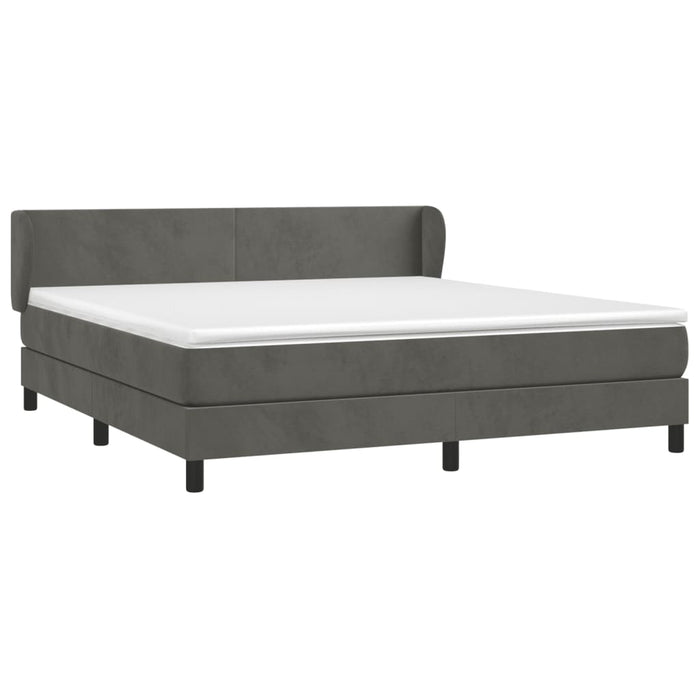 Pat box spring cu saltea, gri închis, 160x200 cm, catifea - WALTI WALTI