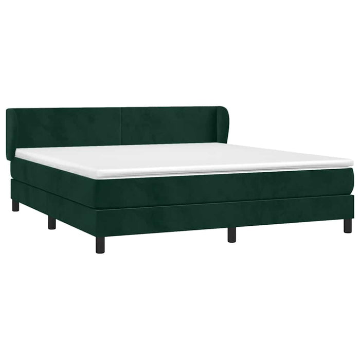 Pat box spring cu saltea, verde închis, 160x200 cm, catifea - WALTI WALTI