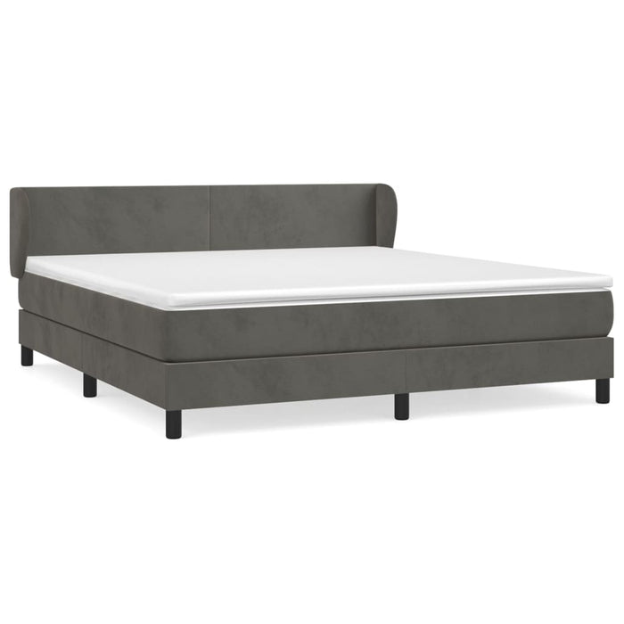 Pat box spring cu saltea, gri închis, 180x200 cm, catifea - WALTI WALTI