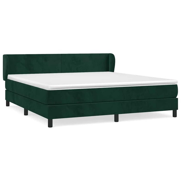 Pat box spring cu saltea, verde închis, 180x200 cm, catifea - WALTI WALTI