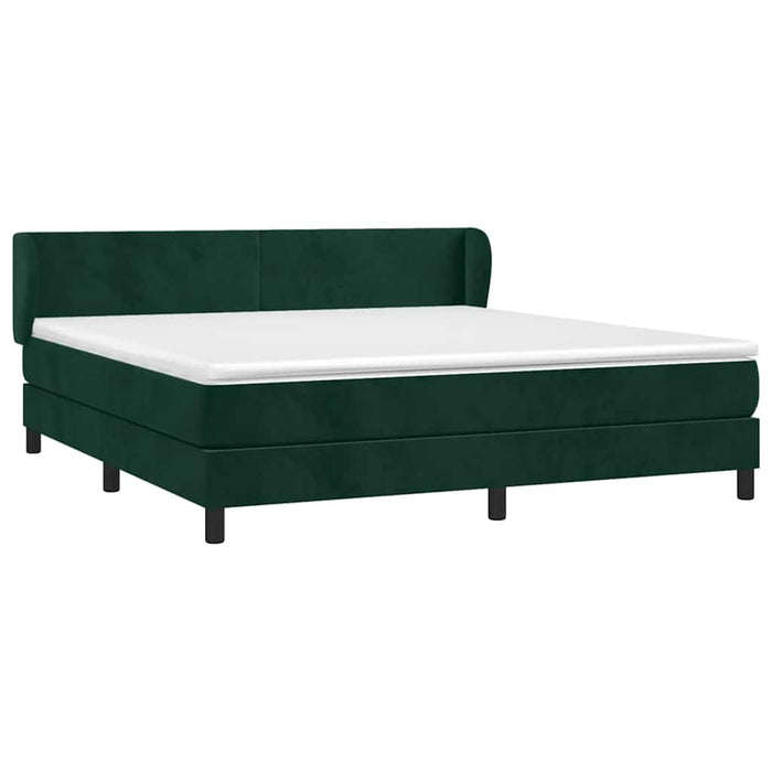 Pat box spring cu saltea, verde închis, 180x200 cm, catifea - WALTI WALTI