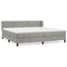 Pat box spring cu saltea, gri deschis, 200x200 cm, catifea - WALTI WALTI