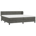 Pat box spring cu saltea, gri închis, 200x200 cm, catifea - WALTI WALTI