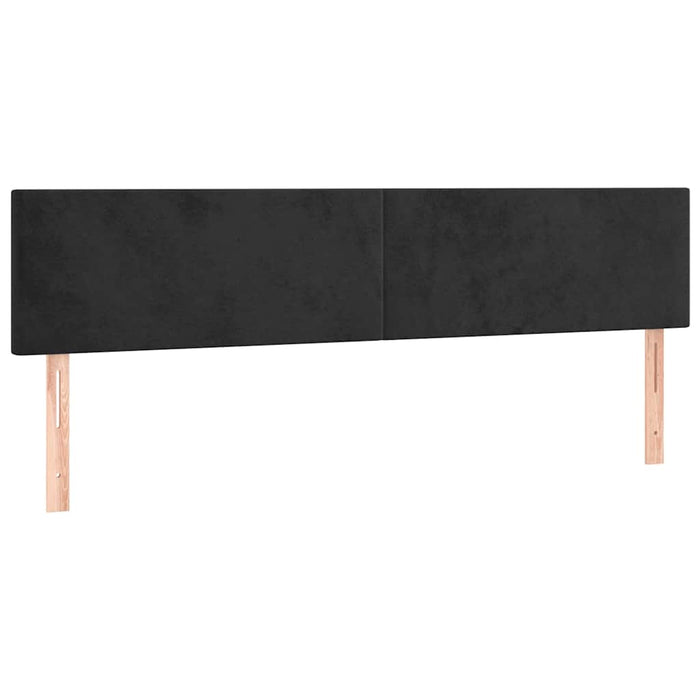 Pat box spring cu saltea, negru, 200x200 cm, catifea WALTI