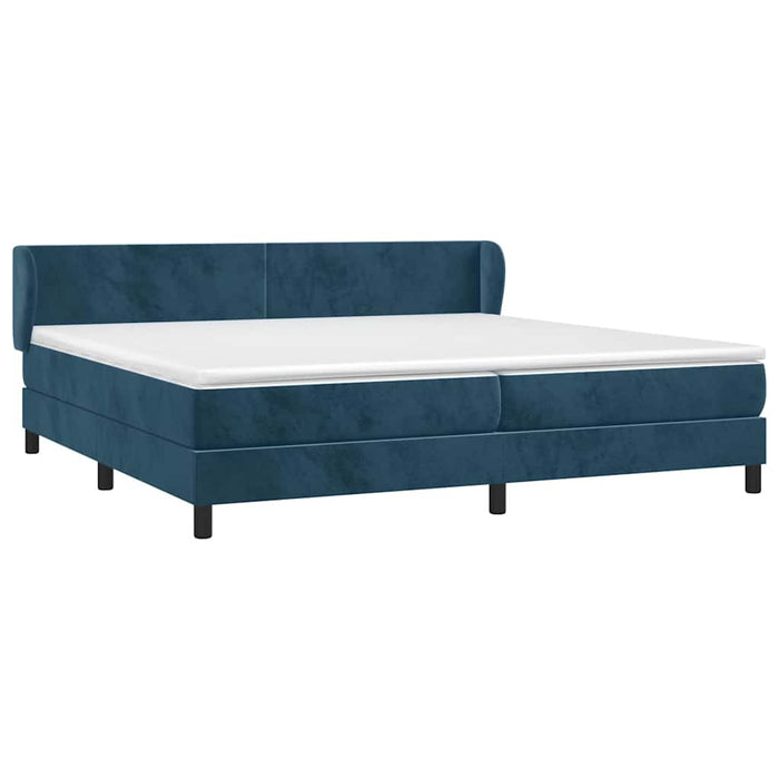 Pat box spring cu saltea, albastru închis, 200x200 cm, catifea - WALTI WALTI