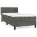 Pat box spring cu saltea, gri închis, 90x190 cm, catifea - WALTI WALTI