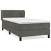 Pat box spring cu saltea, gri închis, 90x200 cm, catifea - WALTI WALTI