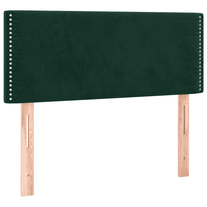 Pat box spring cu saltea, verde închis, 100x200 cm, catifea WALTI