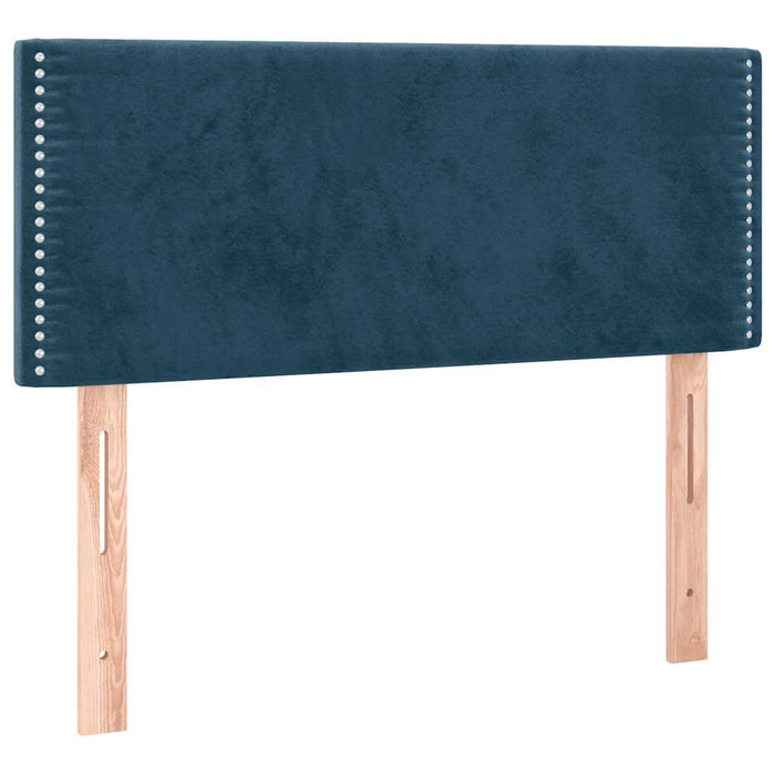 Pat box spring cu saltea, albastru închis, 100x200 cm, catifea - WALTI WALTI