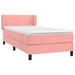 Pat box spring cu saltea, roz, 100x200 cm, catifea - WALTI WALTI