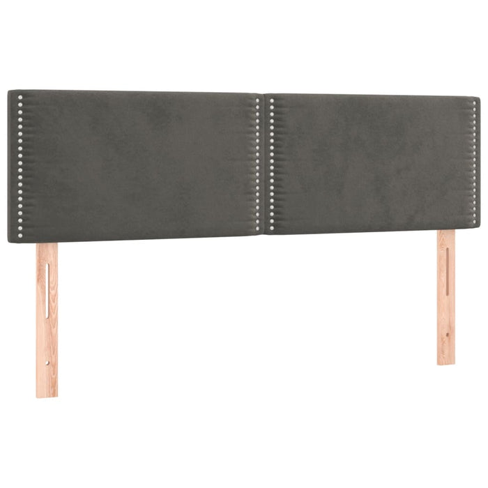 Pat box spring cu saltea, gri închis, 140x190 cm, catifea WALTI