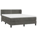 Pat box spring cu saltea, gri închis, 140x200 cm, catifea - WALTI WALTI