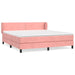 Pat box spring cu saltea, roz, 160x200 cm, catifea - WALTI WALTI