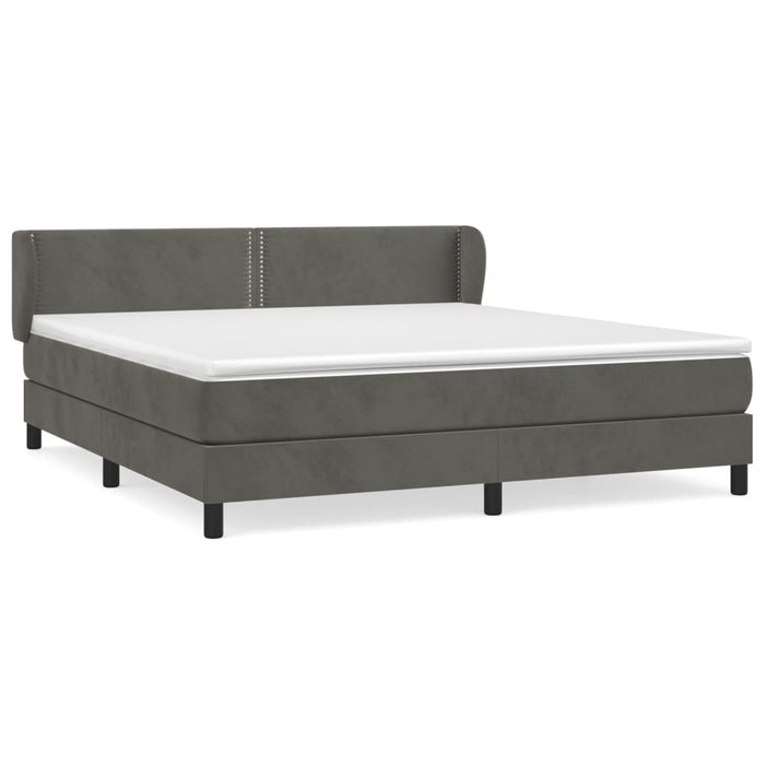 Pat box spring cu saltea, gri închis, 180x200 cm, catifea - WALTI WALTI