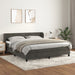 Pat box spring cu saltea, gri închis, 180x200 cm, catifea - WALTI WALTI