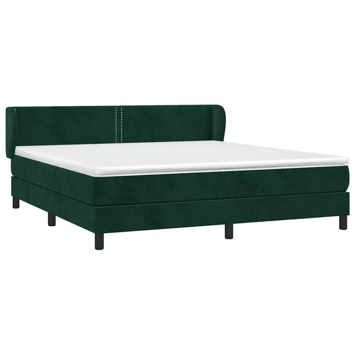 Pat box spring cu saltea, verde închis, 180x200 cm, catifea - WALTI WALTI