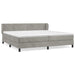 Pat box spring cu saltea, gri deschis, 200x200 cm, catifea - WALTI WALTI