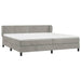 Pat box spring cu saltea, gri deschis, 200x200 cm, catifea - WALTI WALTI