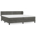 Pat box spring cu saltea, gri închis, 200x200 cm, catifea - WALTI WALTI