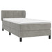 Pat continental cu saltea, gri deschis, 80x200 cm, catifea - WALTI WALTI