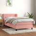 Pat box spring cu saltea, roz, 90x190 cm, catifea - WALTI WALTI