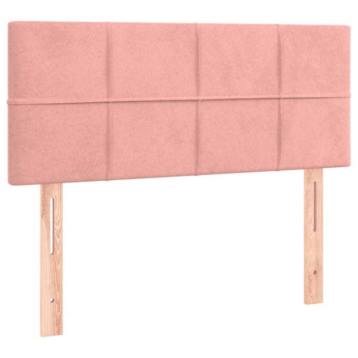 Pat box spring cu saltea, roz, 100x200 cm, catifea - WALTI WALTI