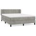 Pat box spring cu saltea, gri deschis, 140x190 cm, catifea - WALTI WALTI