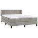 Pat box spring cu saltea, gri deschis, 140x190 cm, catifea - WALTI WALTI