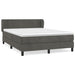 Pat box spring cu saltea, gri închis, 140x190 cm, catifea - WALTI WALTI