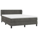 Pat box spring cu saltea, gri închis, 140x190 cm, catifea - WALTI WALTI