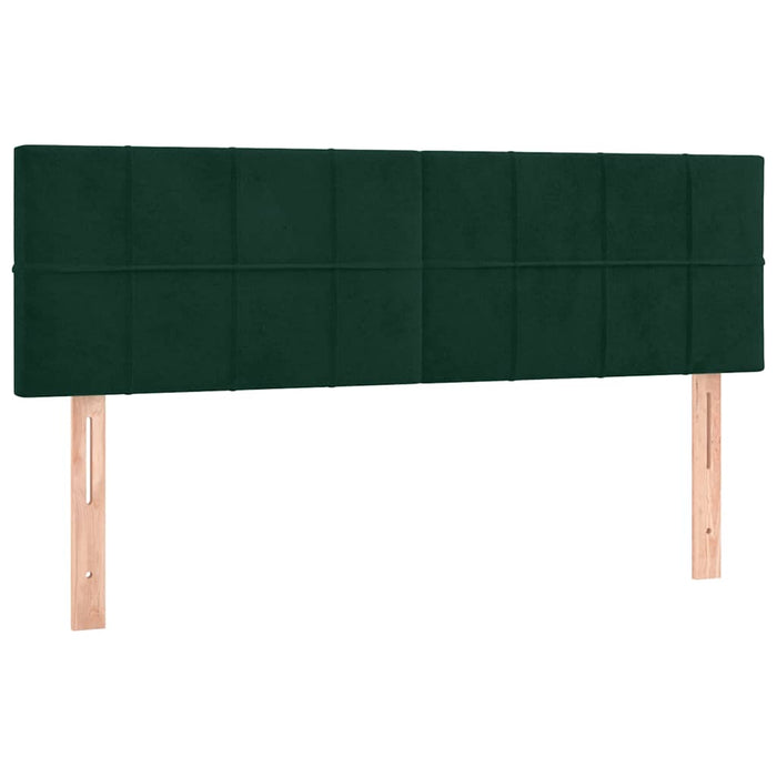 Pat box spring cu saltea, verde închis, 140x190 cm, catifea WALTI