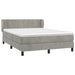 Pat box spring cu saltea, gri deschis, 140x200 cm, catifea - WALTI WALTI