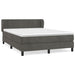 Pat box spring cu saltea, gri închis, 140x200 cm, catifea - WALTI WALTI