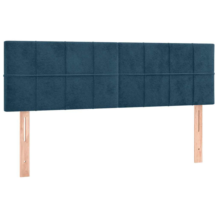 Pat box spring cu saltea, albastru închis, 140x200 cm, catifea - WALTI WALTI