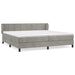 Pat box spring cu saltea, gri deschis, 200x200 cm, catifea - WALTI WALTI