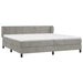 Pat box spring cu saltea, gri deschis, 200x200 cm, catifea - WALTI WALTI